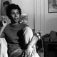 Writer and playwright Lorraine Hansberry poses for a portrait in her apartment in 1959 in New York City.